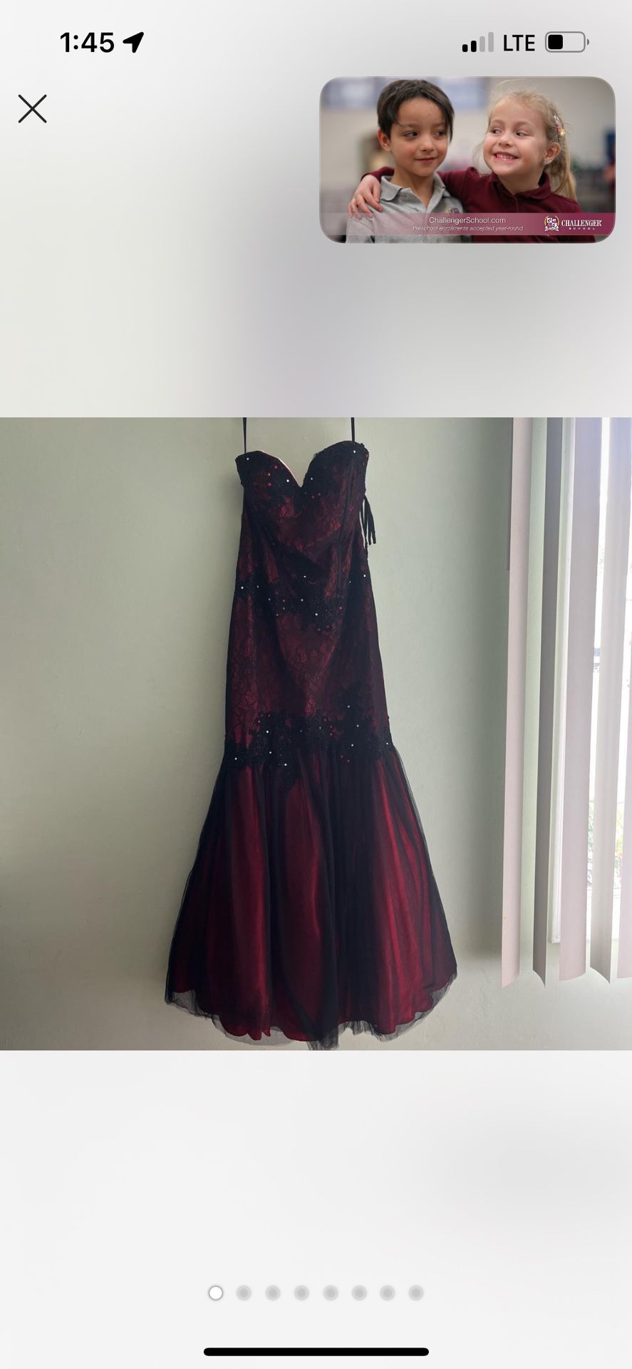 Red And Black Lace Prom Dress Never Worn !
