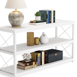 C0475 New Tribesigns Console Sofa Table with Open Shelf, Industrial TV Stand