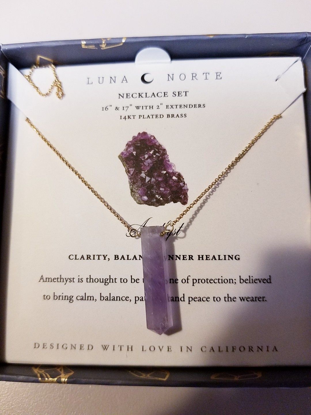 New Natural Amethyst Necklace by LUNA NORTE for Sale in