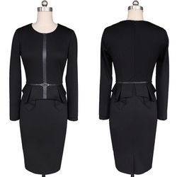 Victoria Black Peplum Dress
