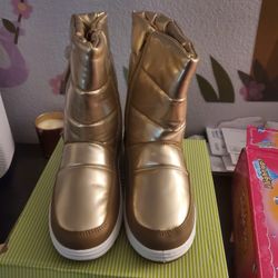 Gold Snow Boots