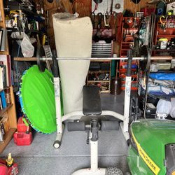 Weights And Bench And Weight Rack 