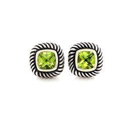 D.Y. 925 585 Peridot Stud Earrings