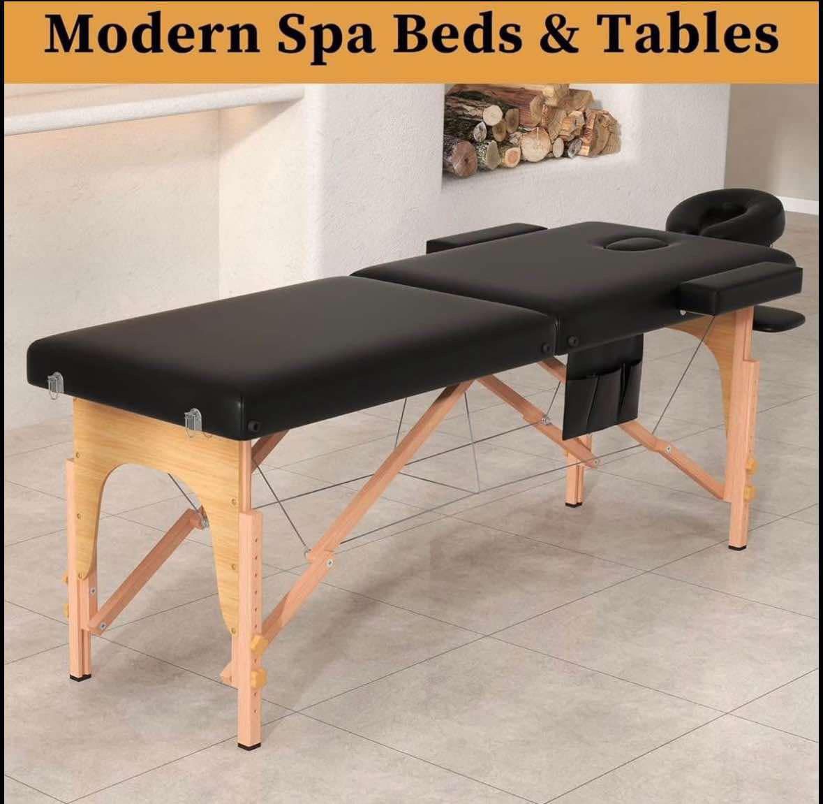 civama Massage Table Massage Bed Portable, 29 LBs Light Weight 2 Section Foldable Tattoo Bed Facial