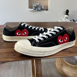 Comme de Garçon Play x Converse Low Chuck Taylor Sneakers, Men’s 12.0