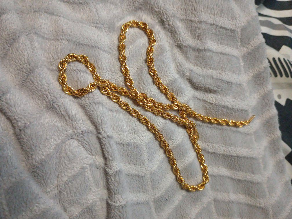 24 Kt Plate Gold Chain 24inch