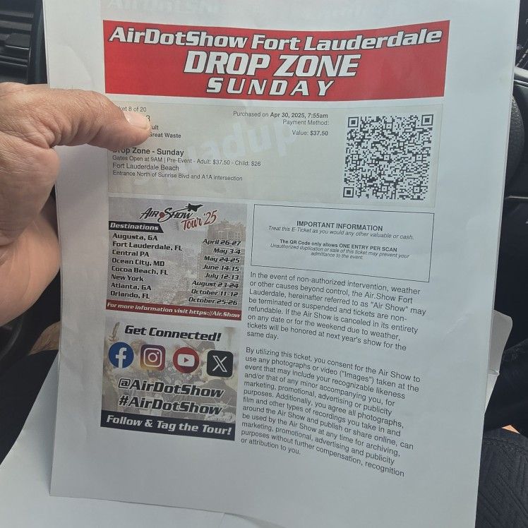 AIR DOT SHOW FT LAUDERDALE TICKETS