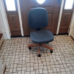 Grey Swivel Office Chair On Casters 