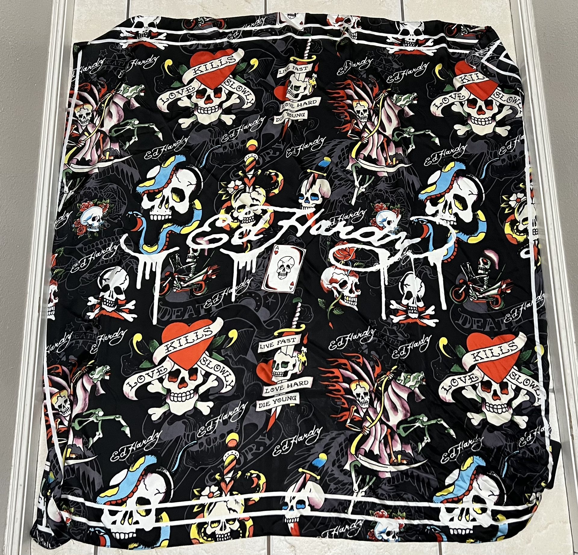 Ed Hardy Y2K Love Kills Tattoo Scarf/Wrap