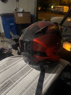 Black and Red Full-Face Motorcycle Helmet