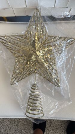 Christmas Tree Star Gold Color 