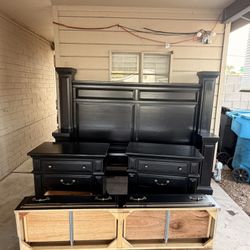 Black King Bed Set Complete 