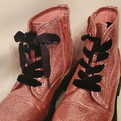 New $25 Each Pair Girls Boots both SIZE 1 Pink & Red