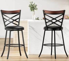 New 24-inch , Swivel Counter Height Stool, Metal Frame, Set of 3