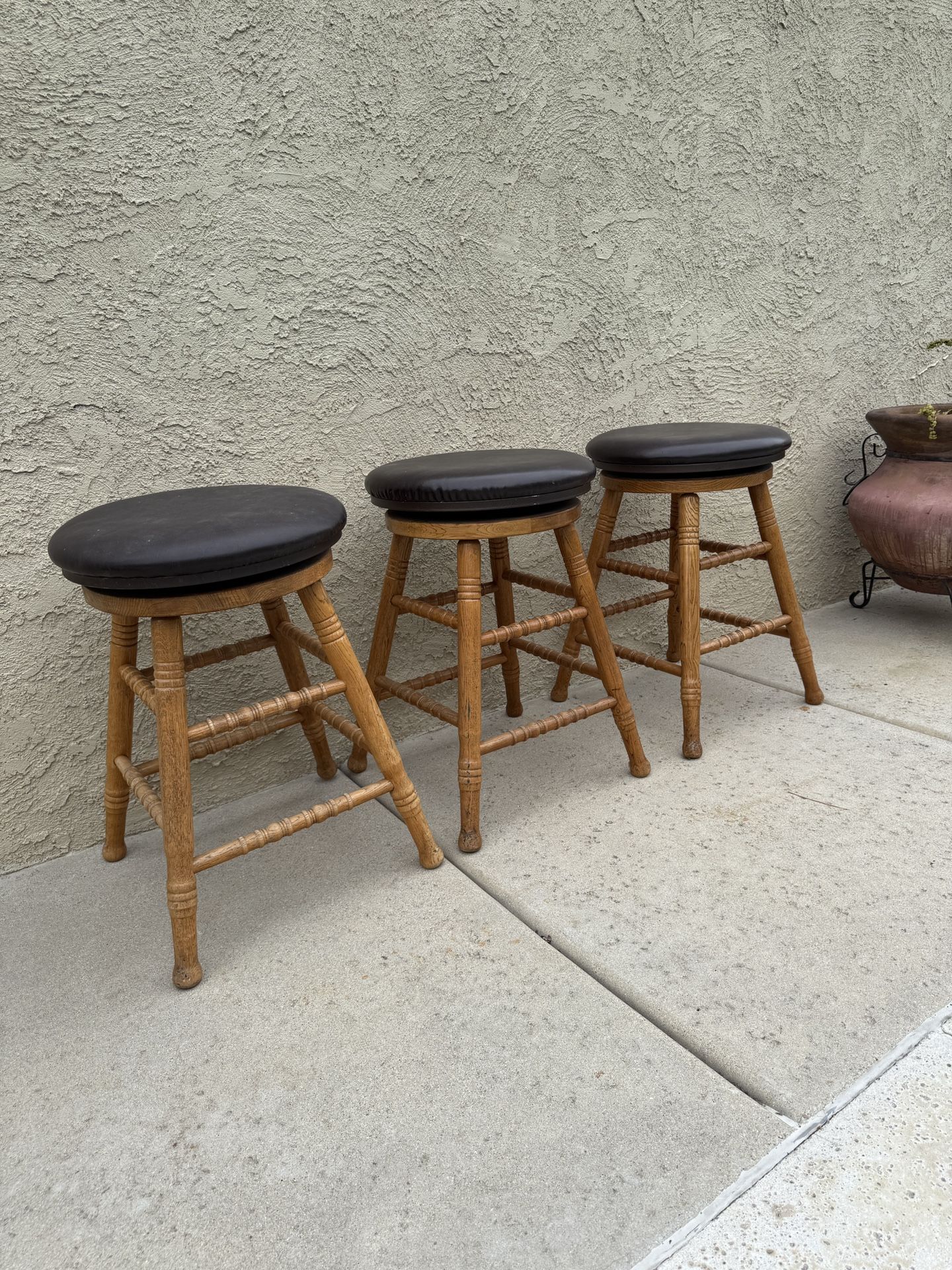 * * Wooden Swivel Stools * *