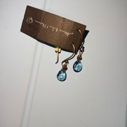 Alicia Van Fleteren Dangly Blue Topaz Earrings