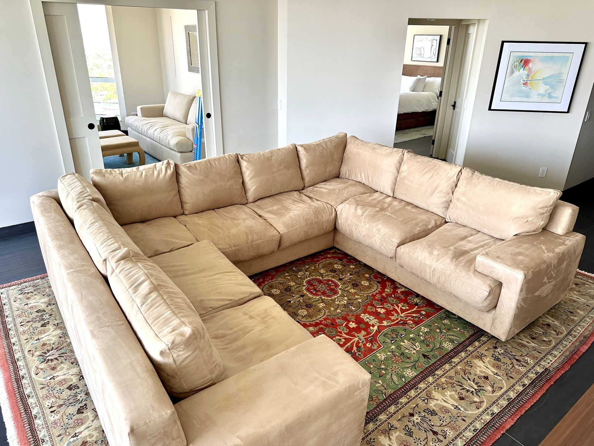 Custom Made Couch *Almost New *Including 2 Stools