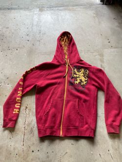 Y2K Warner Bros. Harry Potter Gryffindor Zip Up Hoodie Sweater Jacket Small Adlt