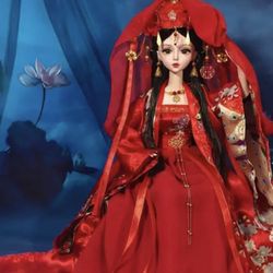 Joints Movable Doll, Beautiful Traditional Wedding Dress, Lots Of Details 