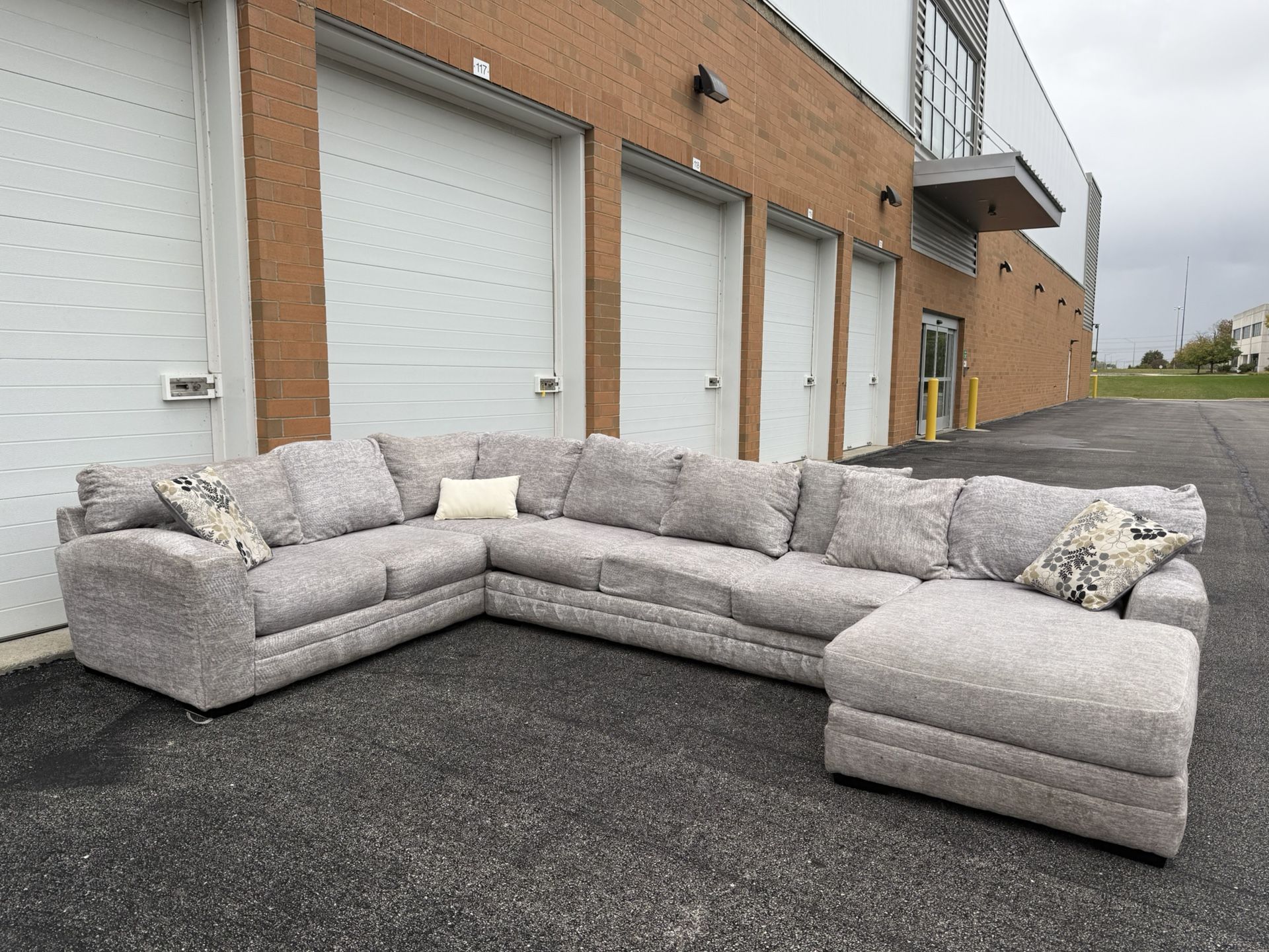 Oversized Gray Sectional Couch Three Piece - Free Curbside Delivery!