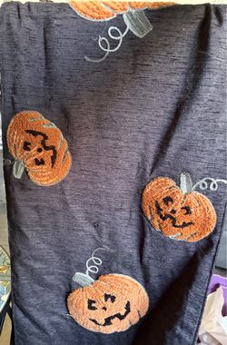 Halloween Jack-o-Lantern Embroidered Throw Blanket