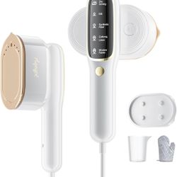 Portable Travel Steamer, 5Mode Smart Display, 15s Heat-up, Dual Function Wet/Dry