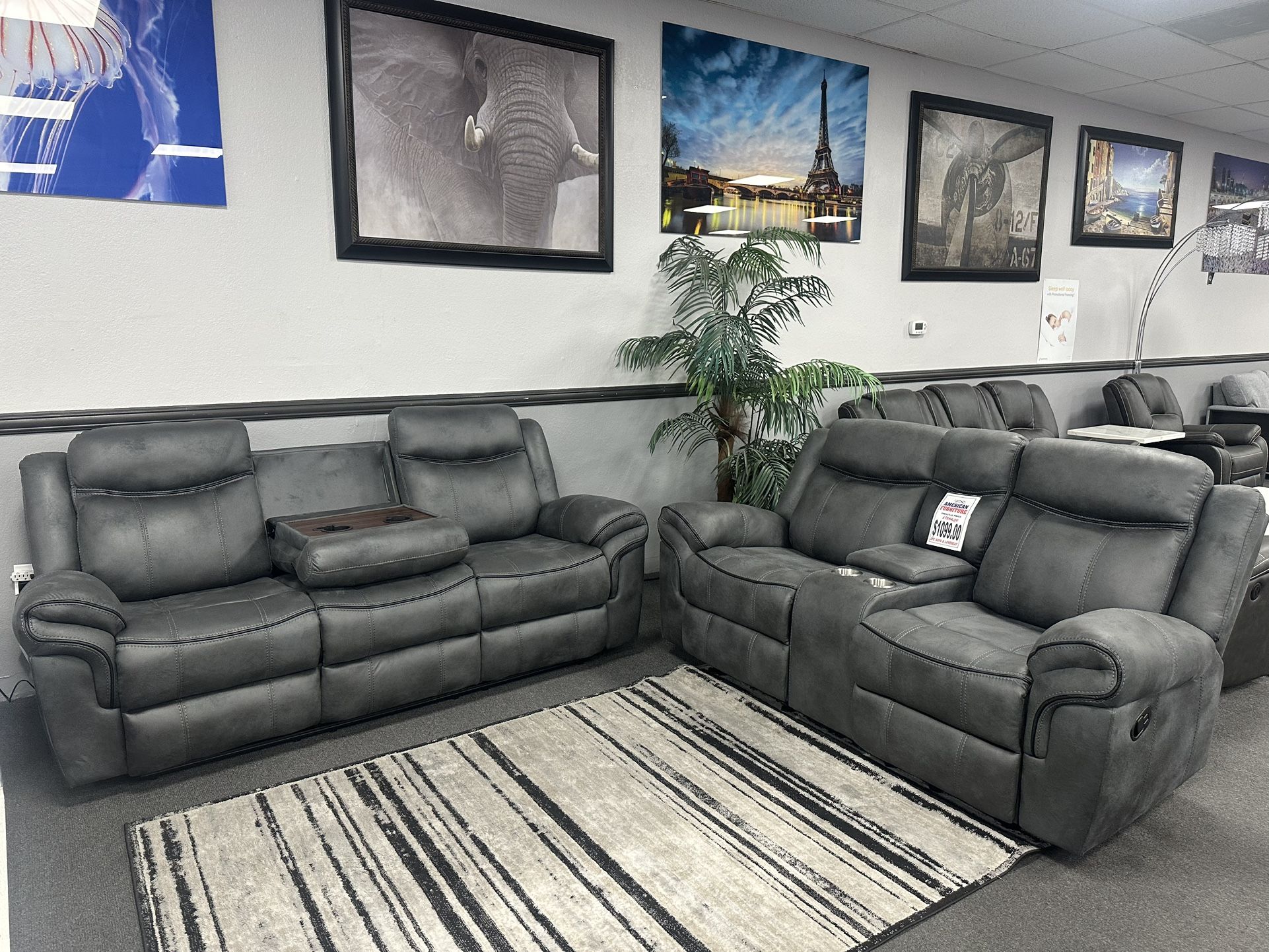 Gray Sofa & Loveseat