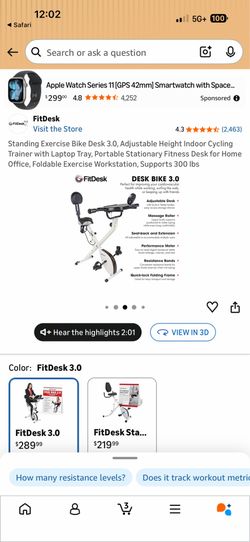 Exercise desk bike Stationary bike Best offer