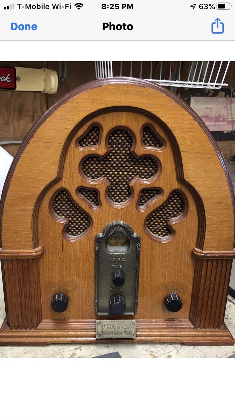 Thoma 1932 antique am/fm radio and cassette player