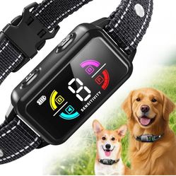 Dog Bark Collar for Large Medium Small Dogs, Smart Automatic AI Shock Collar for Dogs Rechargeable Training Collar, Anti-Barking Device with IP67 Wate