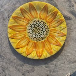 Beautiful Handpainted Sunflower Plate