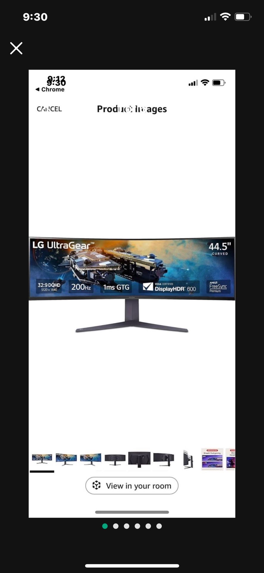 LG 45GR65DC-B Ultragear Curved Gaming Monitor 45-Inch 32:9 QHD 200Hz 1ms UltraWide Display AMD FreeSync Premium Pro VESA DisplayHDR 600 HDMI 2.1 x2 DP