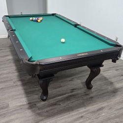 Pool Table With Cues And Brindge