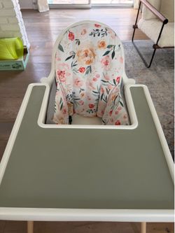 IKEA Antilop high chair + Yeah Baby Goods insert, tray cover, and footrest