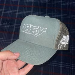 OBEY green trucker SnapBack  hat with 🍄 design 🧢