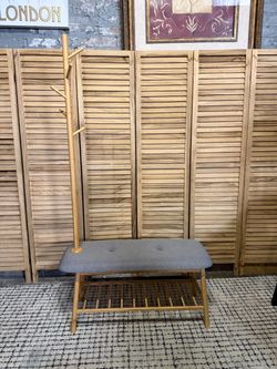 Entryway Bench with Coat Rack