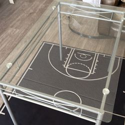 Glass Table With Sleek Metal