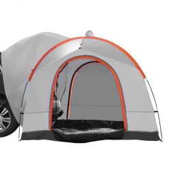 SUV Tent Attachment for Camping with Rain Layer and Carry Bag, PU2000mm Double Layer Truck Tent, Accommodate 6-8 Person, Rear Tent for Van Hatch Tailg