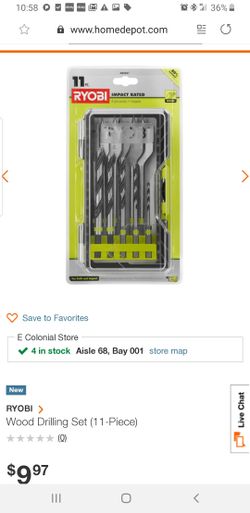 New RYOBI Wood Drilling Set (11-Piece )