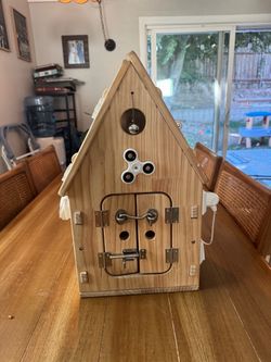 Wooden Busy Board House Toddler Activity Toy