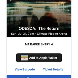 Odesza Floor Ticket 7/31