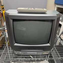 Aiwa 13” CRT TV w/ Built-In VHS Player – Works Great + Remote – Retro Gaming Ready