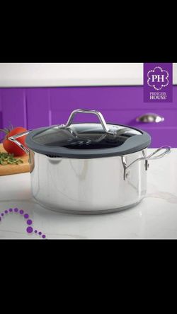 Olla de 5qt con tapa coladora de teflón princess house