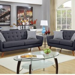 BRAND NEW 2 PCS SOFA AND LOVESEAT WITH ACCENT PILLOWS INCLUDED $649