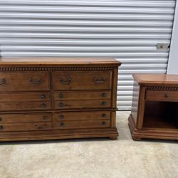 Dresser With Mirror And Night Stand