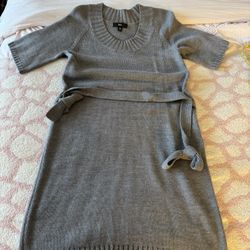 Grey Knit Sweater  long Dress short sleeve women’s  dress Size M