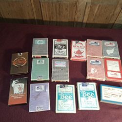 14 Decks of Used Casino Cards & 1 Vintage Deck of Playing Cards