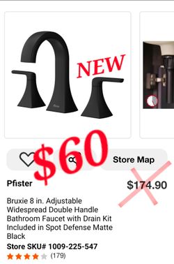 Pfister Bruxie Matte Black Bathroom Faucet – New