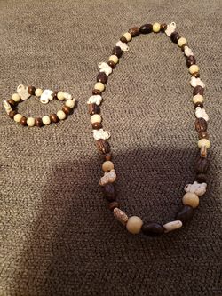 FROM THE ROOTS UP HANDMADE JEWELRY ITEM #12 ELEPHANT CHARM NECKLACE/ BRACELET SET $25