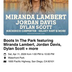2 GA tickets To Boots In The Park